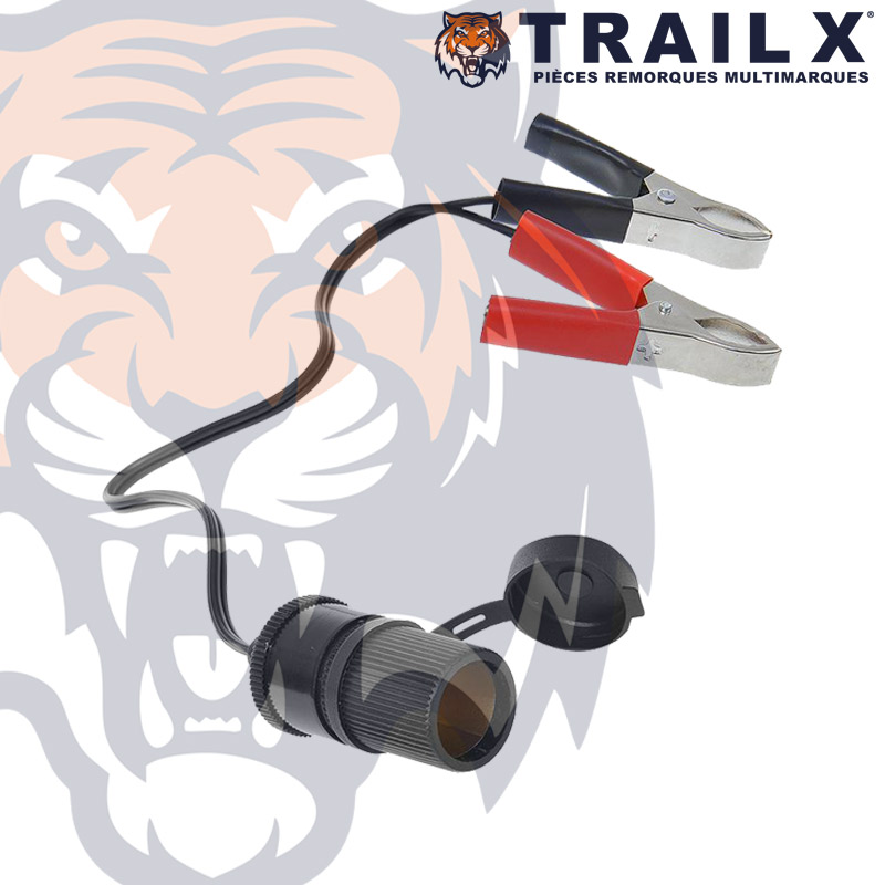 FICHE ALLUME CIGARE 12/24V + 2 PINCES BATT