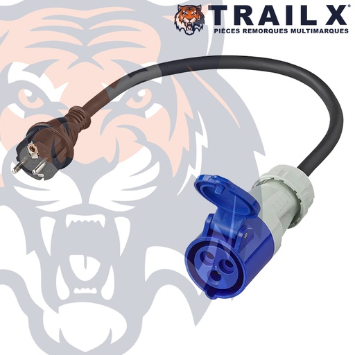 [EL404] ADAPTATEUR CABLE 35CM PRISE MÂLE &gt; CEE17 F
