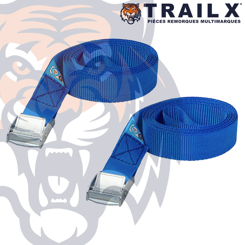 SANGLE 2,5M X 25MM 300KG BOUCLE ZAMACK (X2)