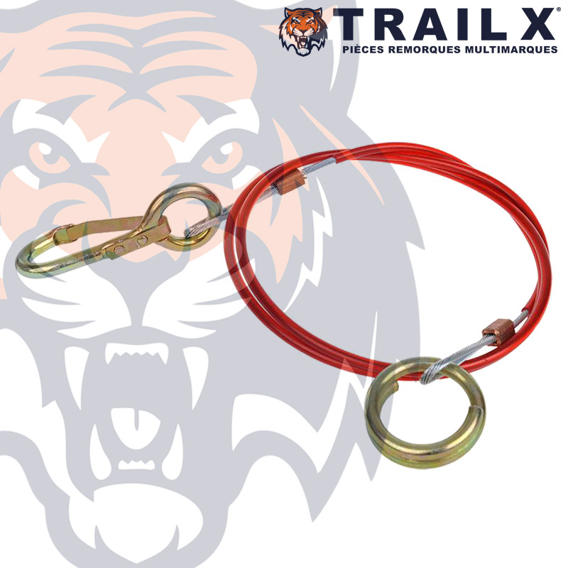 CÂBLE DE RUPTURE ANNEAU/CROCHET - 950MM ROUGE