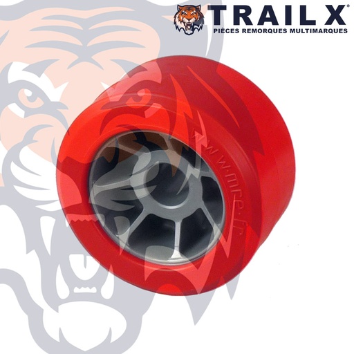 [NA209-RG] GALET BI-MAT. 100X53 AL21 - ROUGE/GRIS