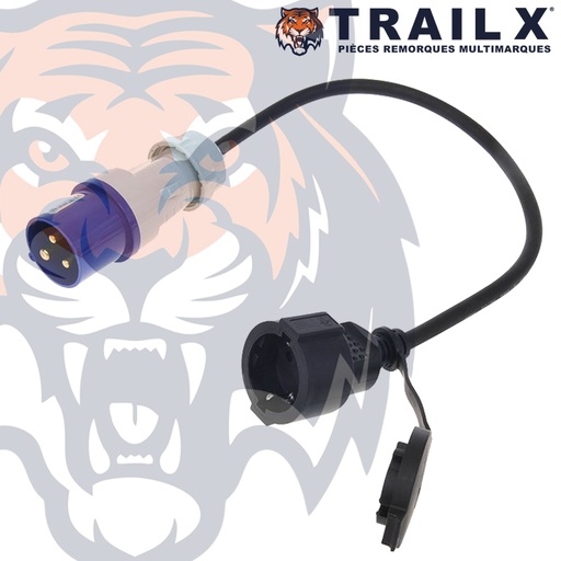 [EL405] ADAPTATEUR CABLE 35CM PRISE CEE17 M &gt; TERRE F