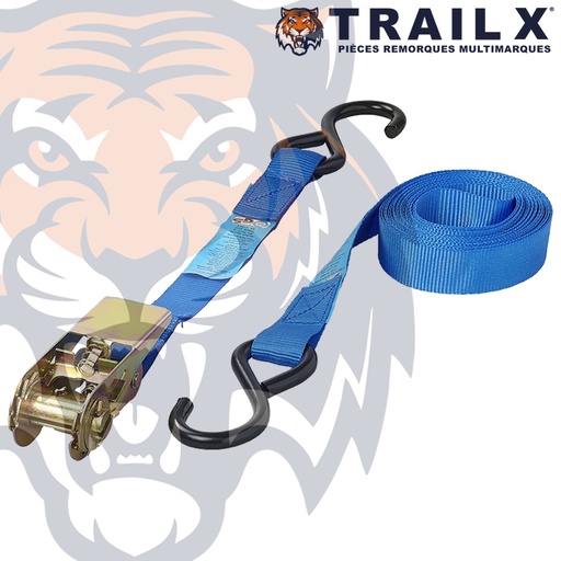 [UT121] SANGLE 25MM 5M 250KG CLIQUET + 2 CROCHETS S